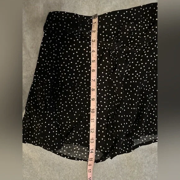 Zara Polka Dot Mini Skort Black and White tie belt size M - Picture 6 of 8